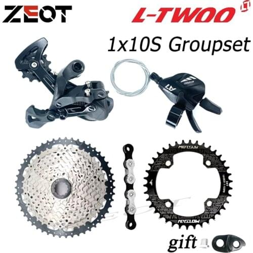 LTWOO MTB Bike Rear Derailleur Sets A7 1x10 Speed 10S Groupset Shift lever KMC Chain 104BCD Chainrings Cassette 40T 42T 46T 50T