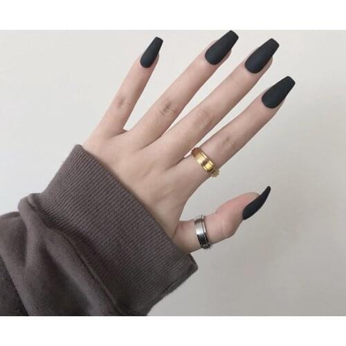 24 Pcs False Nails Ballerina Coffin Full Cover Fake Nails Nails Extension Manicure Tool Wearable Nail Art Tips press on nail