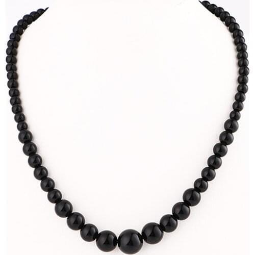 Necklace Unique Natural Obsidian Choker Pendant Necklace Women Men Black Stone Beads Necklaces Lucky Love Crystal Power Jewelry