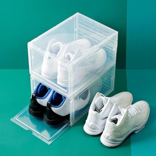 1PC Plastic Shoe Box Transparent Dustproof Shoes Storage Container Shoes Storage Box Display Shoe Boxes Shoe Storage Organizer