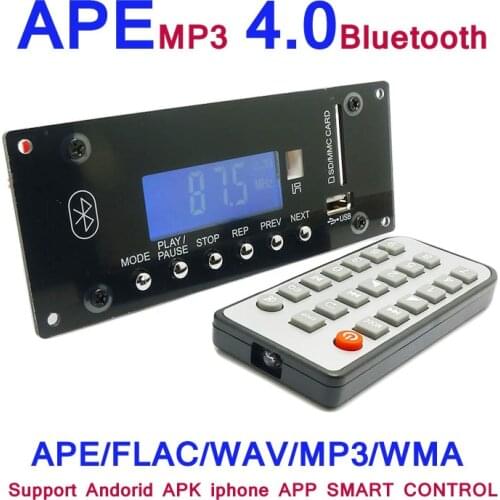 MP3 Decoding Board 4.0 Bluetooth Wireless Audio Module USB SD Radio APE FLAC WMA AUX External Signal Source Interference Board