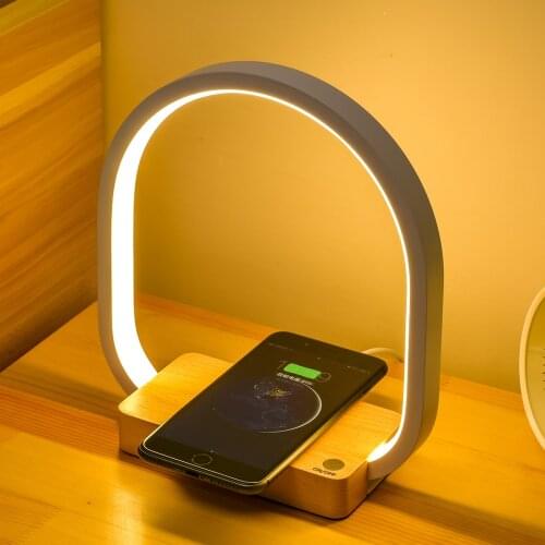 Bedside Lamp Wireless Charger LED Desk Lamp with Touch Control 3 Light Hues,Table Lamp Eye-Caring Reading Light for Kids, Adults