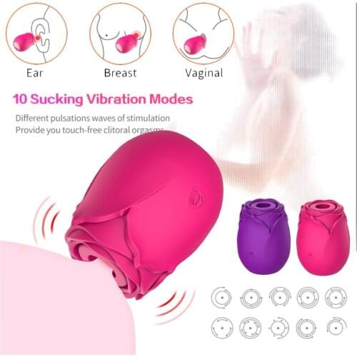 Rose Flower Clitoris Stimulation Vibrator Masturbator Clitoral Brush Breast Nipple Massage Vibrating Sex Toys For Women