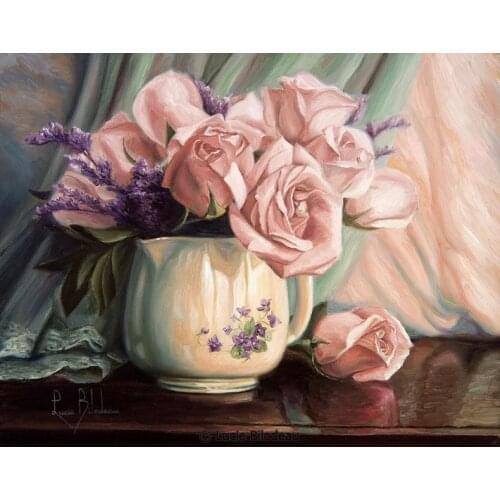Crafts Needlework Diamond Embroidery Fashion Pastoral Eternal Love Ribbon Embroidery Color 3d Series New Paintings Flower