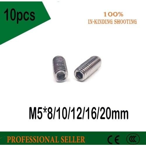 10pcs M5*8/10/12/16/20mm 304 Stainless Steel Beads Steel Ball Tight Spring Ball Plunger Positioning Beads Aberdeen Screws