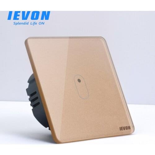 EU/UK Standard White Crystal Glass Panel, AC220V 1 Gang 1 Way, Light Wall Screen Touch Switch