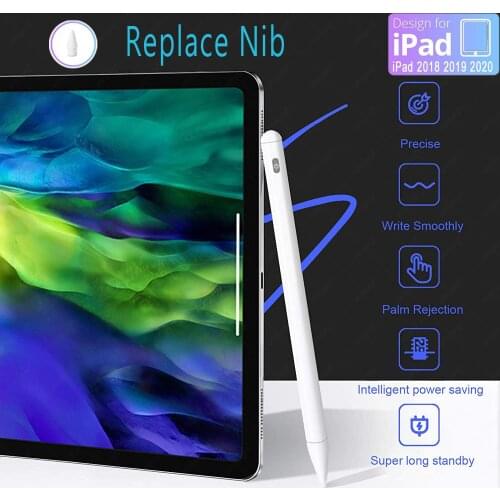 For Apple iPad Pencil for iPad 10.2 7th 8th Generation Air 3 10.5 Air 4 10.9 Pro 11 12.9 2019 2020 Stylus Pen Palm Rejection