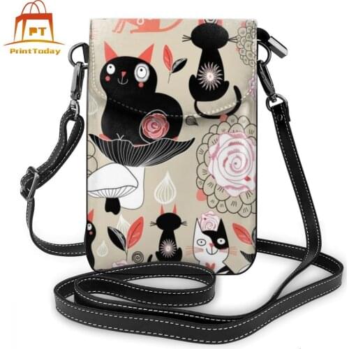With Cat Shoulder Bag With Cat Leather Bag Womens Pattern Women Bags Trend Shopper High quality Small Purse