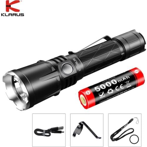 Klarus XT21X LED Flashlight CREE XHP70.2 Max 4000 Lumens USB Rechargeable Flashlight with 21700 Li-ion Battery for Riot Police