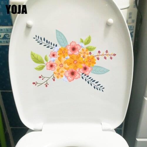 YOJA 22.3*16.3CM Creative Cartoon Flower Cluster Kids Bedroom Wall Sticker Toilet WC Decoration T1-0733