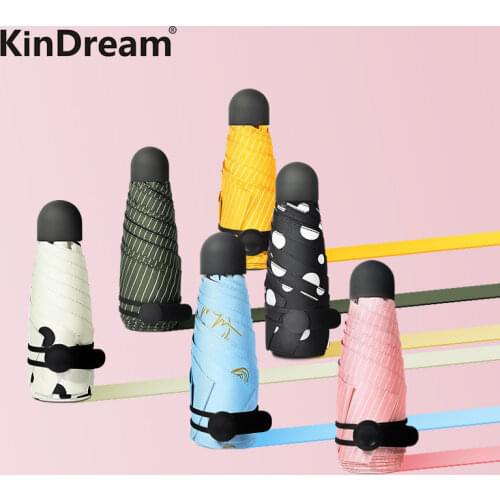 18cm Ultralight Mini Sunshade Umbrella Pocket Umbrella Black Plastic Sunscreen And UV Protection Female Folding Sun Umbrella