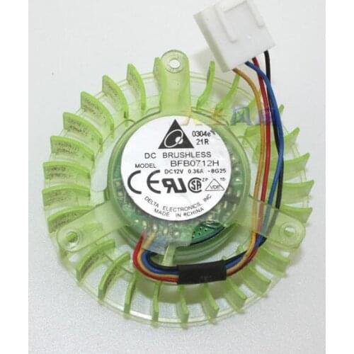 Delta XFX 7800GT 7800GS BFB0712H Video Card Fan Green Turbo 4-wire Temperature Control Card Cooling Fan