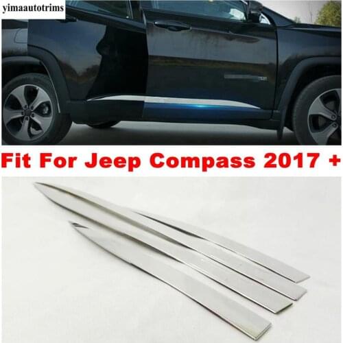 For Jeep Compass 2017 - 2020 Stainless Steel Rear Tail Tailgate Door Trunk Trim Exterior Mouldings Accessories Auto Protection
