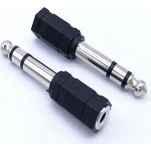 10pcs 6.35 stereo microphone Plug Male to 3.5 Socket Connector binaural 3.5 Jack to 6.35 Male Adapter