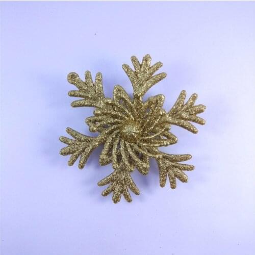 2pcs Christmas Tree Ornaments New Year Pendant 3D Plastic Crafts Fake Flower Decoration Artificial Flower Party Decorations