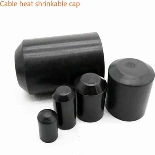 20/10/5PCS Cable Heat Shrinkable Cap Black High Voltage Cable Insulation Protection Sealing Head Protect Cover Bottom Cable Sle
