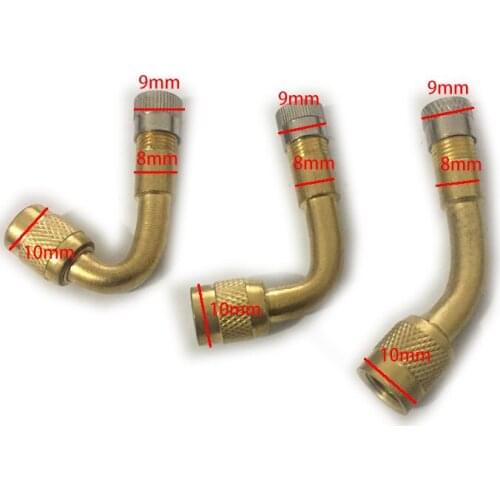 20pcs Car Motorcycle Tire Brass 45/90/135 Degree valve Rod Inflatable Nozzle Air Valve Cap Auto Metal Lengthened Inflatable Tube
