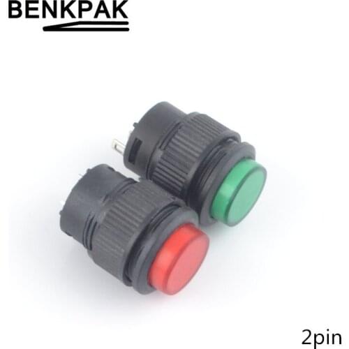 5pcs momentary & self-lock push button switch 2pin