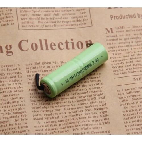800mah 2.4V 1/2AA ni-mh rechargeable battery 1/2 AA nimh cell with welding tabs for electric shaver razor toothbrush