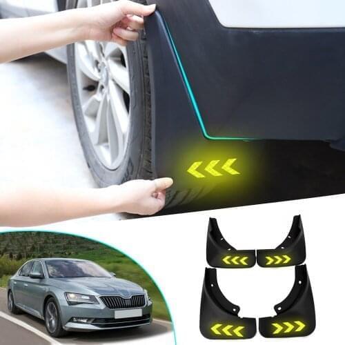 Car Front Rear Mud Flaps Mudguards Reflective Mudflaps For Skoda Fabia 3 NJ NJ3 2015 2016 2017 Fender Flares Splash Guards