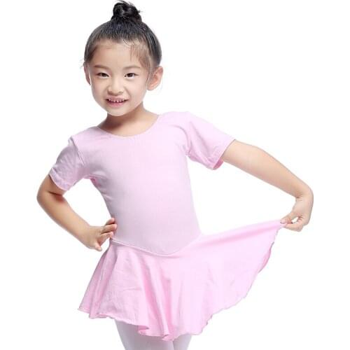 Ballet Leotard Kids Children Cotton Ballet Tutu Dress Children Short Sleeve Gymnastics Training Daily Wear