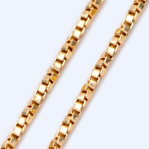 Twisted Box Chains 1.8mm, Gold plated Brass Box Chain Wholesale (#LK-234-1)/ 1 Meter=3.3 ft