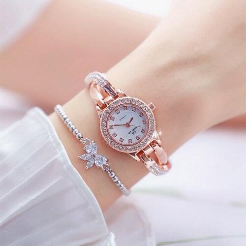 Women Wrist Watches Gift for Wife Bling Diamand Luxury Female Watch Bracelet Stainless Steel Feminine Gold Fashion Lady Watch