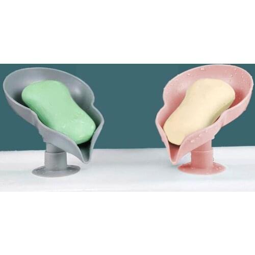 Leaf Shaped Soap Dish Sheet Soap Holder Box Container Rack Storage Shelf Standing Shower Water Drain with Bathroom Cup Suct N1D3