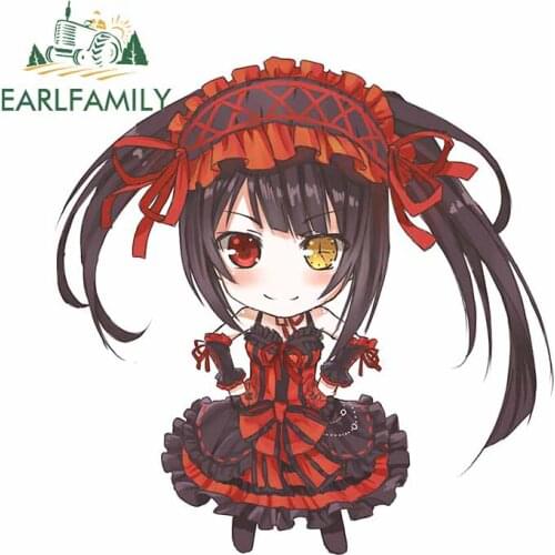 EARLFAMILY 13cm x 12.9cm for Date A Live Kurumi Anime Decal Scratch-Proof Motorcycle Car Stickers Refrigerator Car Assessoires