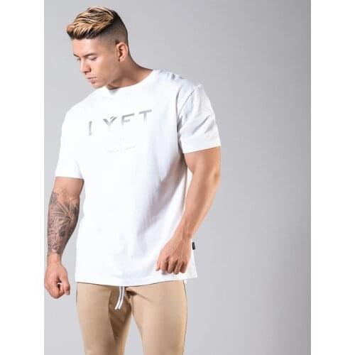 Lfyt Muscle Brothers Summer And Autumn Sports T-shirt Mens Fitness Loose Top Elastic Basketball Korean Version Large Short Slee