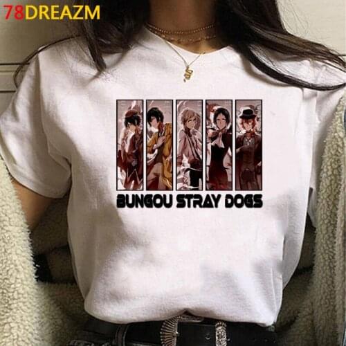 Bungou Stray Dogs tshirt male japanese harajuku kawaii plus size 2021 couple summer top t-shirt graphic tees women