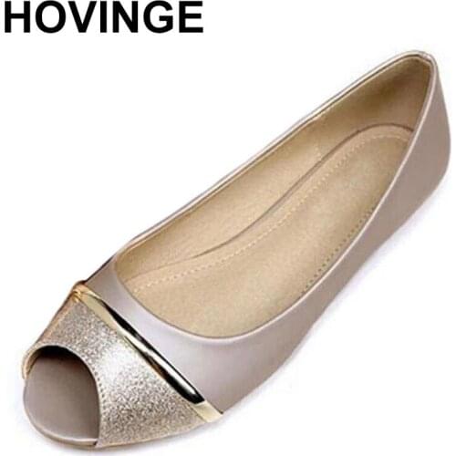HOVINGE2021 spring fish mouth flat shoes non-slip sandals shallow mouth office fashion comfortable casual shoes women shoes size