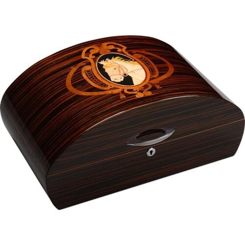 CIGARLOONG Cigar box Wooden Cigar Display box humidor for cigars With handle cigar humidifier HH-9003