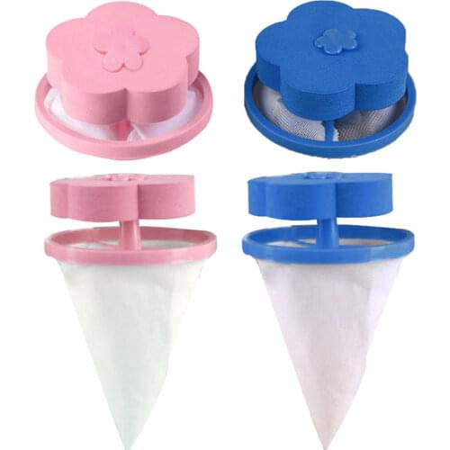 2-8PC Round Mesh Filter Bag Sink Strainer Floating Hair Catcher Washing Machine Filtration Hair Removal Device Bathroom Gadgets