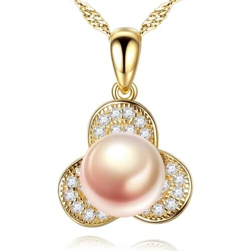 MetJakt S925 Sterling Silver Electroplated 18K 7-mm Freshwater Pearl Exquisite All-match Womens Necklace