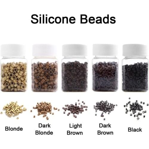 1000pcs Silicone Lined Micro Ring Beads for Hair Extensions Microlinks Hair Accessories Rings Salon Tools