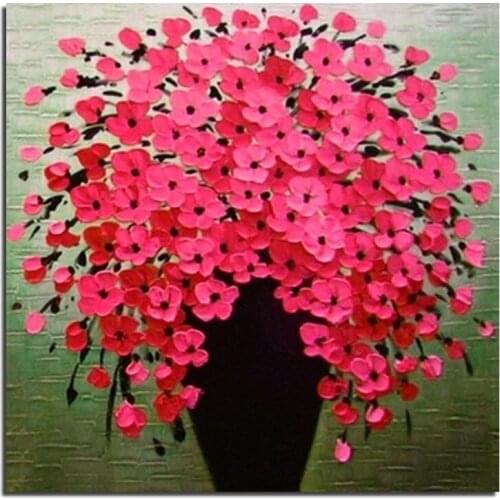 3D Bloom Red 60X60cm DIY Diamond Embroidery Paintings Rhinestone Pasted Diamond Painting Cross Stitch The Sitting Room Decor