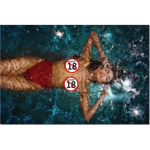 Wall Art Posters Sexy Swimming Girl Beautiful Model Photo Canvas Printed Paintings For Living Room Decor