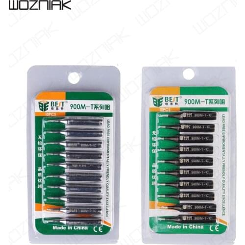 Wozniak 10 pcs/set Soldering Iron Tsui Tips nozzle Lead free Solder Iron Tip 900M-T Series Rework Station Repair Tool Kit