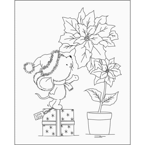 Rubber Silicone Clear Stamps For Scrapbooking Tampons Transparents Seal Background Stamp Card Making Diy Mouse