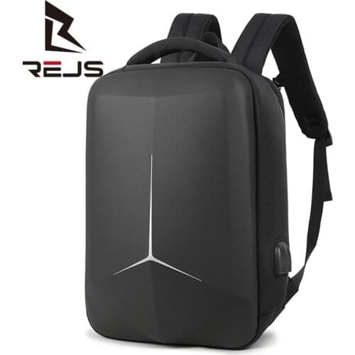 REJS LANGT Anti-Theft Backpack Business 15.6 Inch Laptop Backpacks Men with Charging Fashion Alien Design School Bag Travel Sac