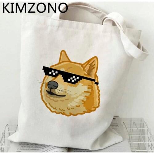 Shiba Inu shopping bag recycle bag shopping canvas bolsa bag foldable cloth fabric shoping sac tissu