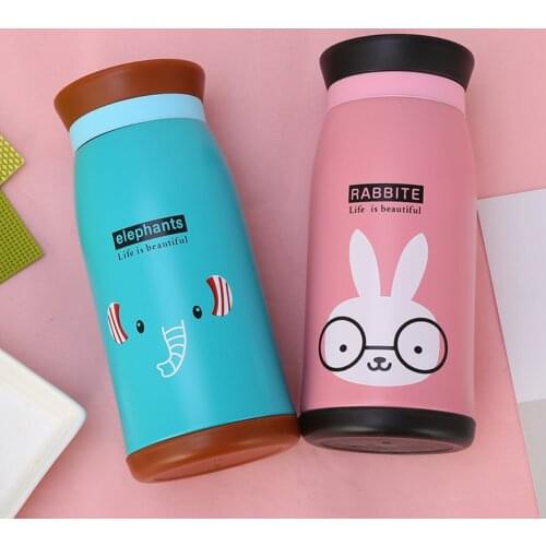 New Arrival 250ml/350ml Cartoon Thermos Cup Bottle Stainless Steel Thermocup Vacuum Thermal Mug Funny Birthday Couple Gift