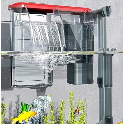 Three-in-one filter Fish tank waterfall filter aeration pump mute aquarium external wall-mounted external small filter