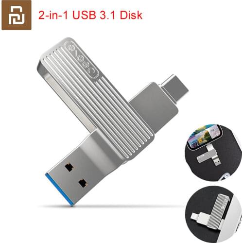 Youpin Jesis 2-in-1 USB 3.1 To Type-C Dual Interface U-Disk Flash Drive 360 Rotation Memory Disk 120MB/S 32G 64G 128G