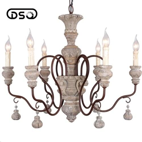 Vintage Amercian Rustic Wooden Chandelier for Living Room Hotel and Bedroom