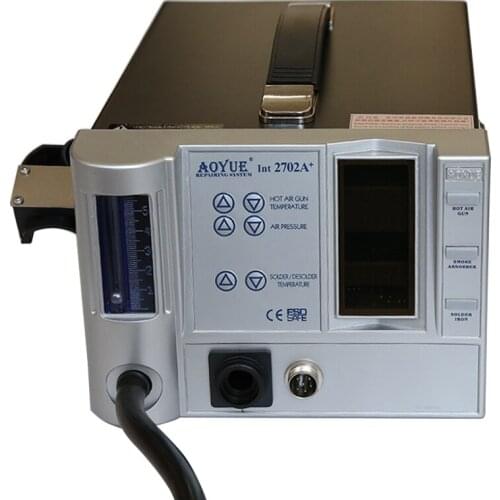 High Quality 220V Lead Free Repairing system soldering desoldering station of Aoyue 2702A+ Hot Air gun +Desoldering gun