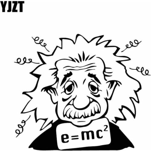 YJZT 15.3CM*13.1CM Scientist Edison Cartoon Vinyl Decal Car Sticker Lovely Black/Silver C27-0127