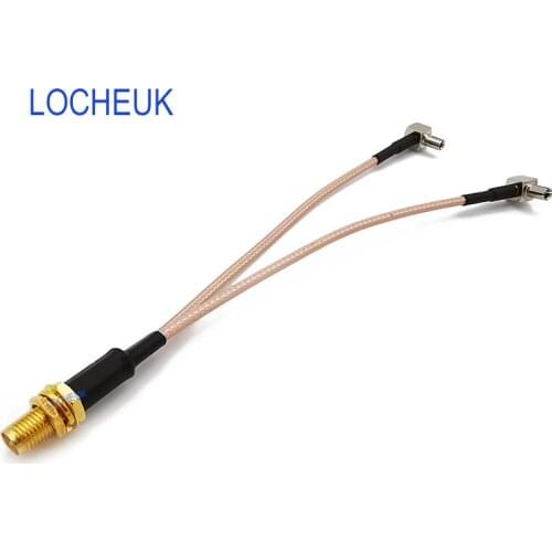 RP-SMA Female Jack to Y Type 2X TS9 Male Dual Plug Right Angle 90 Degrees RG316 Cable Antenna Extension Pigtail TS9 RG316 Cable