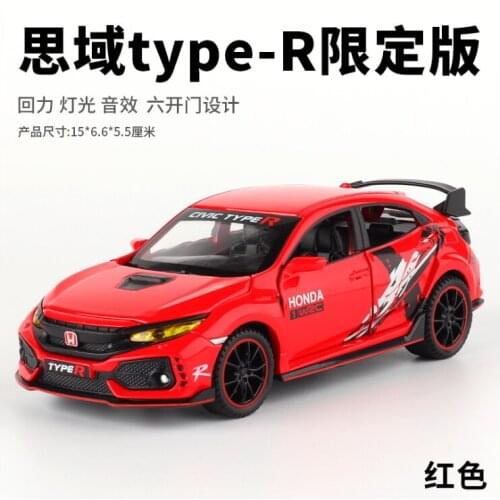 1: 32 civic simulation car model toy car sports car alloy car childrens toys childrens birthday gift red car